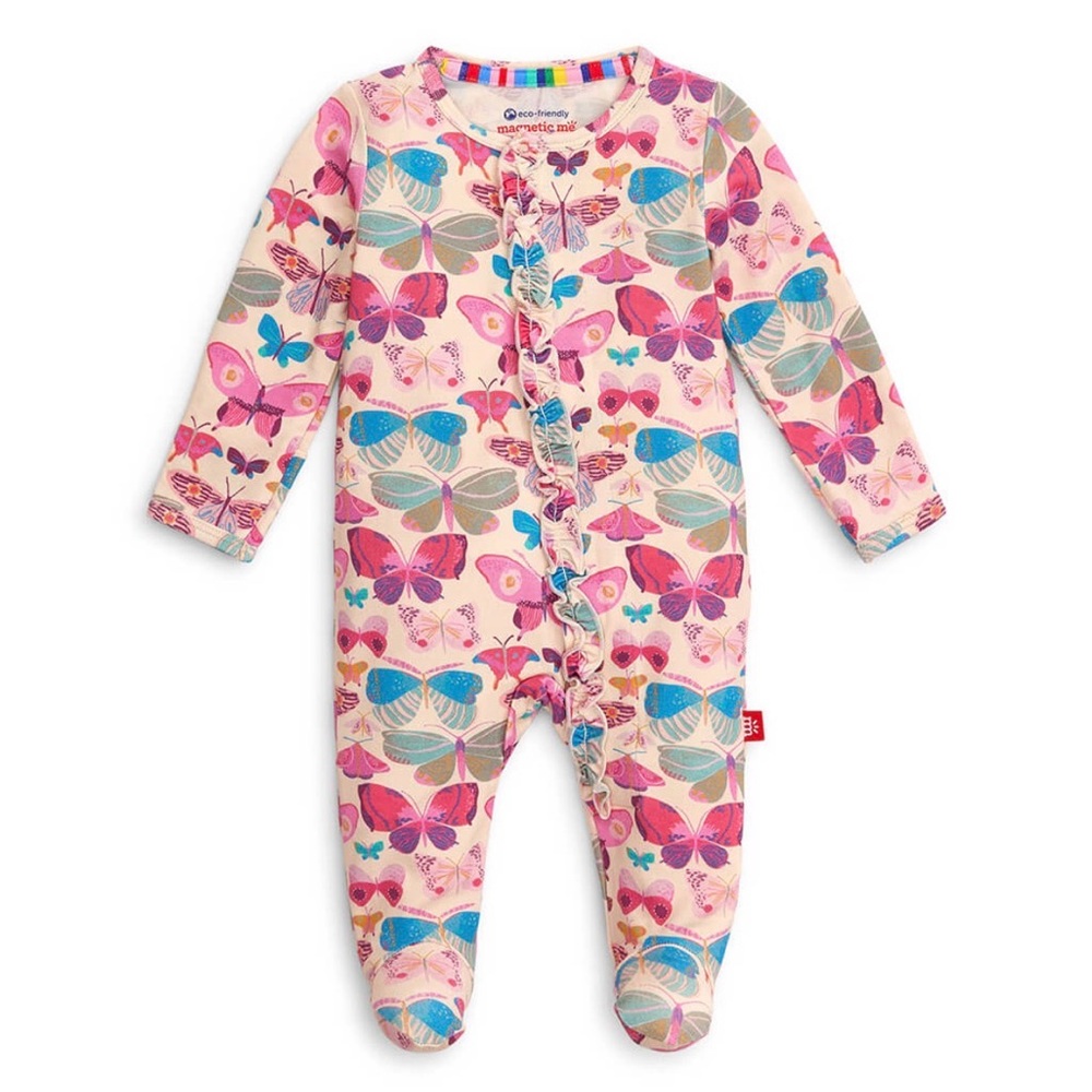 Magnetic Me Pink and Blue Butterfly Kids Footie